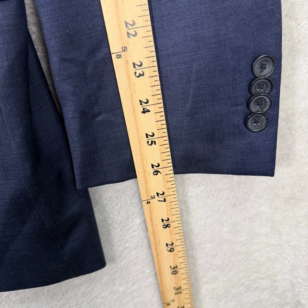 Awearness Kenneth Cole Mens 46L 3-Piece Suit Vest Blue Slim Fit Wool Blend 36x31 - Picture 9 of 16
